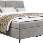 Επενδυμένο κρεβάτι Madryt-160 x 200-Γκρι Ανοιχτό