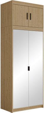 Ντουλάπα Elena 2D plus-Φυσικό-Με καθρέπτη