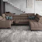 Γωνιακός καναπές Calyra Max I Relax-Καφέ-Δεξιά
