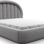 Επενδυμένο κρεβάτι Circle-140 x 200-Γκρι Ανοιχτό