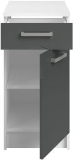 Επιδαπέδιο ντουλάπι Jeden 40 2D-Γκρι Γυαλιστερό - Λευκό - Image 2