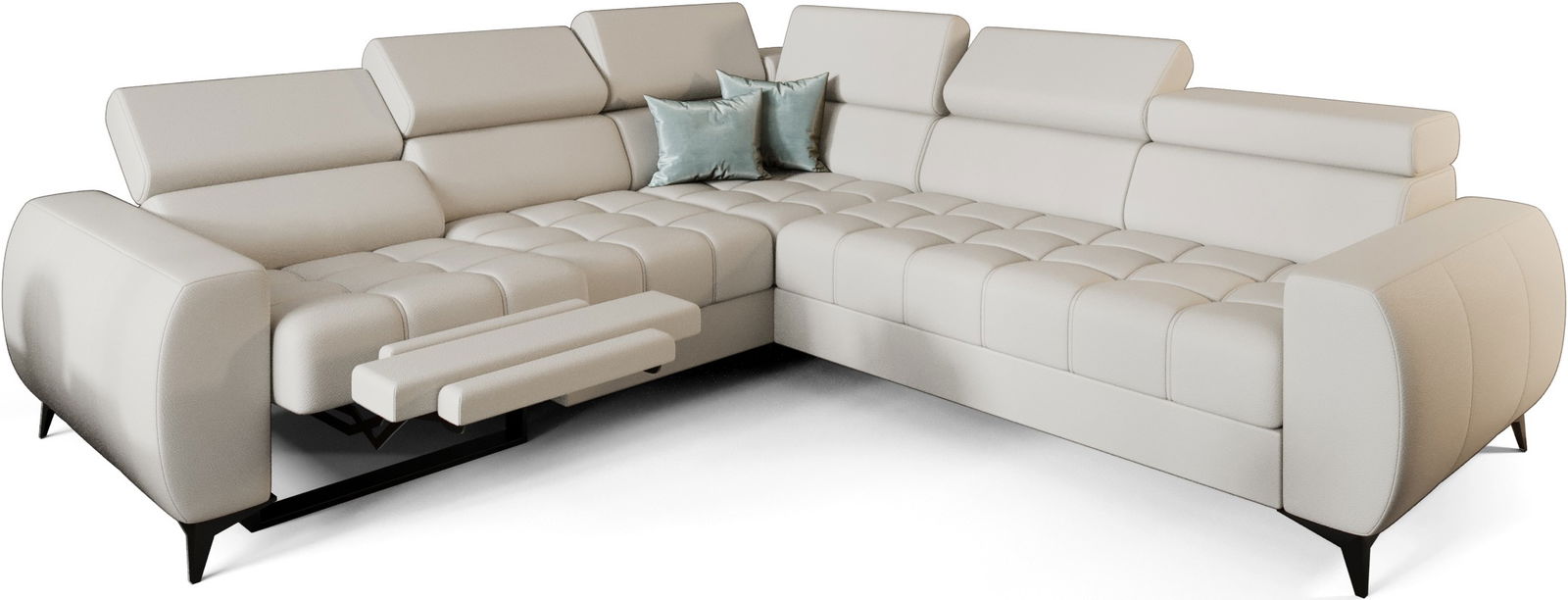 syg94mx8ae21d4evdffuqgxzfuou Γωνιακός καναπές Calyra II Relax Lthr-Κρεμ-Αριστερή - Image 1