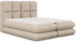 Επενδυμένο κρεβάτι Tario-Μπεζ-140 x 200