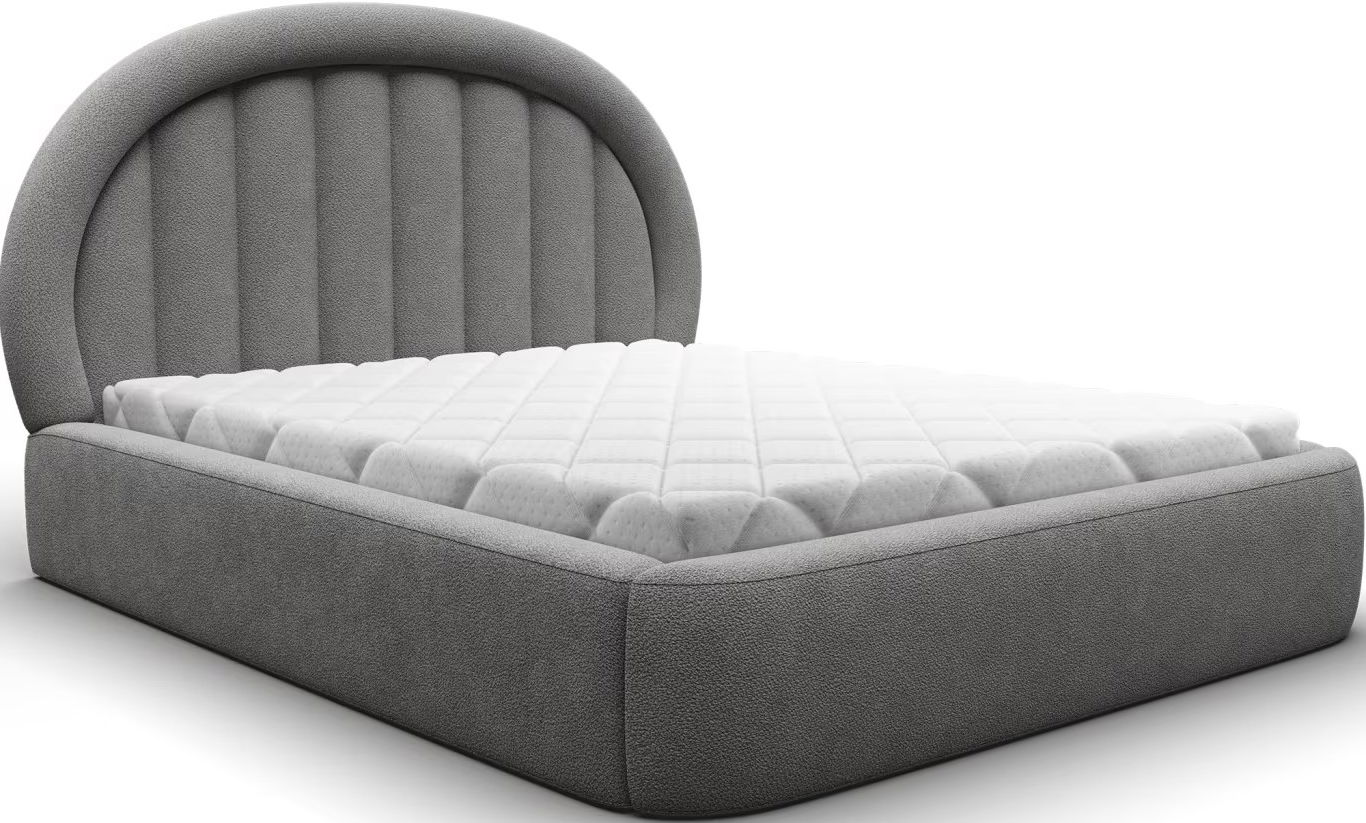 tkpicg28eunzblsiwuj4vgv1j4x2 Επενδυμένο κρεβάτι Circle-180 x 200-Γκρι - Image 1