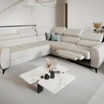 Γωνιακός καναπές Calyra II Relax Lthr-Κρεμ-Δεξιά