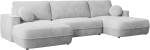 Γωνιακός Καναπές Fuego U-Γκρι Ανοιχτό