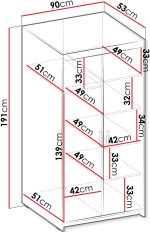 Ντουλάπα δίφυλλη Elena 2D-Φυσικό - Image 3