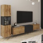 Σύνθεση σαλονιού Berlin I-Φυσικό - Μαύρο