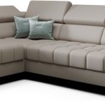 Γωνιακός καναπές Calyra Mini Lthr-Γκρεζ-Αριστερή