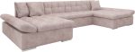 Γωνιακός καναπές Alia-Ροζ