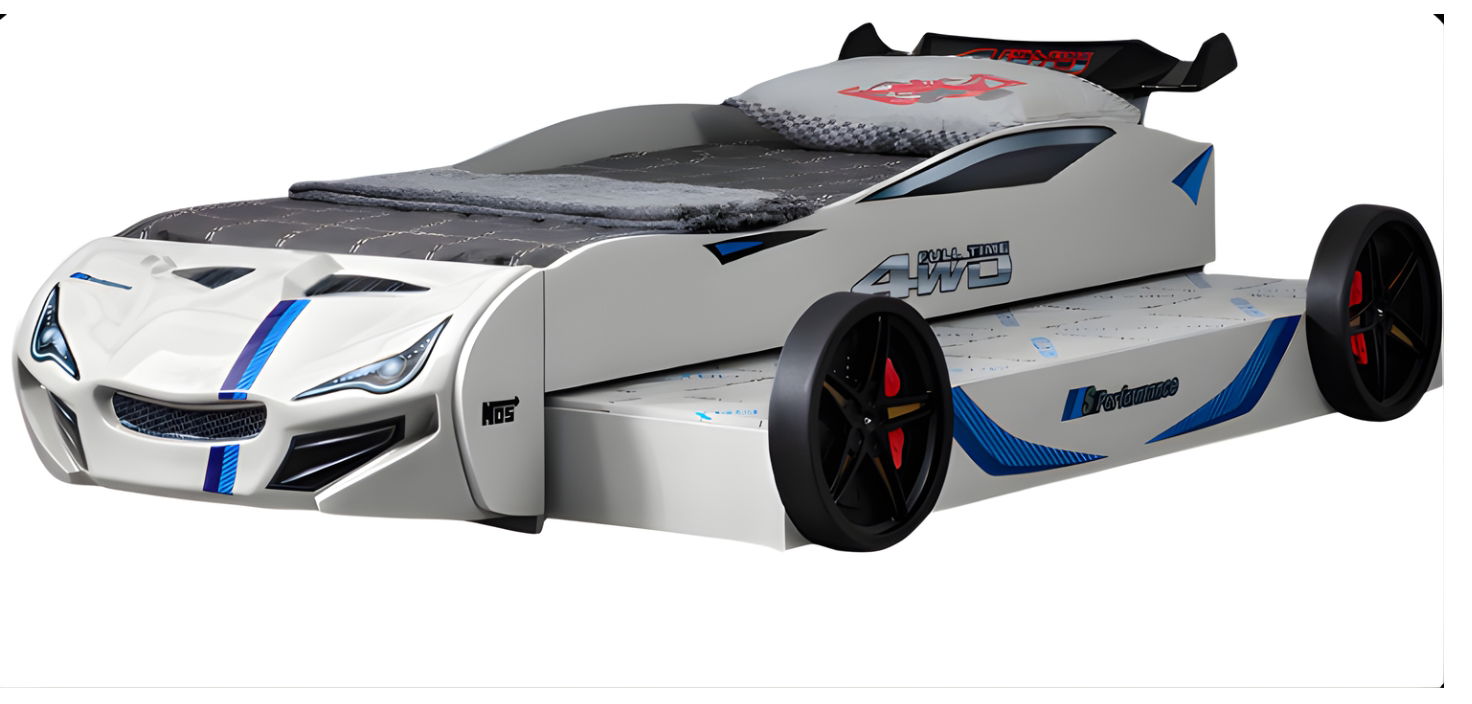 w59wz5ydcp7459jjh45ldqbhxw9k Παιδικό Κρεβάτι Turbo GT Duo-Λευκό - Image 1