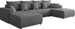 Γωνιακός καναπές Fabio U-Ανθρακί