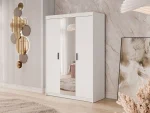 Ντουλάπα τρίφυλλη Elena 3D-Λευκό-Με καθρέπτη - Image 2