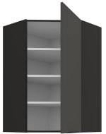 Κρεμαστό ντουλάπι γωνιακό Arianna 60x60 GN 90 1F-Γκρι - Image 2