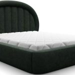 Επενδυμένο κρεβάτι Circle-140 x 200-Πράσινο Σκούρο