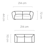 Καναπές Canada τριθέσιος-Cream - Image 2