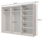 Ντουλάπα Square Plus συρόμενη-Φυσικό - Image 3