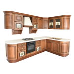 Ιταλική Κουζίνα Γωνιακή Δρυς με Πάγκο & Απορροφητήρα