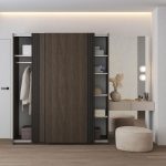 Ντουλάπα Vania ΙΙ συρόμενη-Καφέ - Image 4