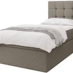 Επενδυμένο Κρεβάτι Luanda Single-Γκρεζ-90x200