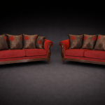 Σετ Σαλονιού Διθέσιο & Τριθέσιο Κόκκινο Κλασικού