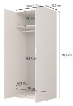 Ντουλάπα Tanamo δίφυλλη-Τερακότα - Image 3