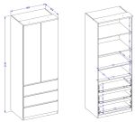 Ντουλάπα Raton δίφυλλη-Φυσικό – Μέντα - Image 3