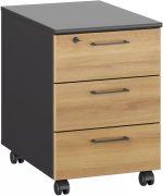 Συρταριέρα Τροχήλατη Drawzy-Φυσικό – Ανθρακί