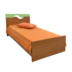 Μονό Κρεβάτι από Ξύλο Οξιάς με Λάκα & Επιλογή Χρώματος