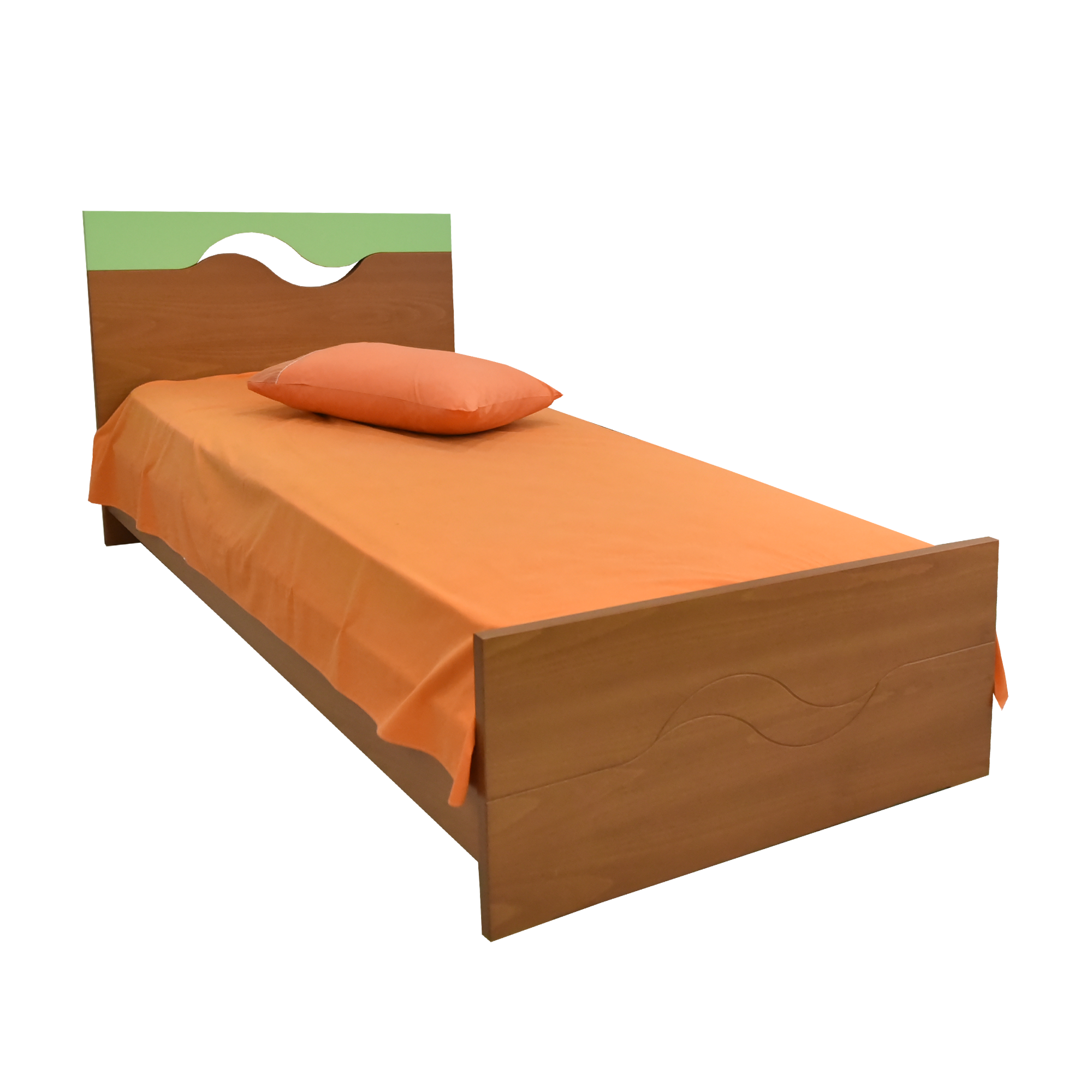 93 Μονό Κρεβάτι από Ξύλο Οξιάς με Λάκα & Επιλογή Χρώματος - Image 1