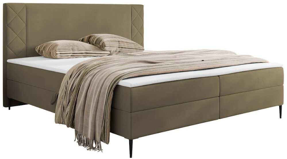 acpou3xuugnph47swhwz4kyy0pnl Επενδυμένο Κρεβάτι Portes-Καφέ Ανοιχτό-140 x 200 - Image 1