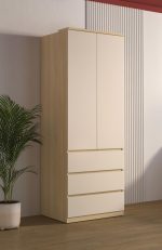 Ντουλάπα Raton δίφυλλη-Φυσικό – Μπεζ - Image 2