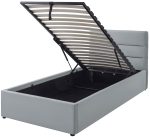 Επενδυμένο Κρεβάτι Lutko-Μπεζ-90 x 200 - Image 4