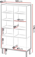 Βιβλιοθήκη Isla 100-Μαύρο - Image 3