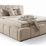 Επενδυμένο κρεβάτι  Poni-180 x 200-Εκρού