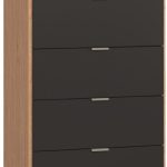 Συρταριέρα Simple ψηλή-Φυσικό - Μαύρο