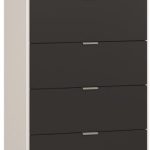 Συρταριέρα Simple ψηλή-Λευκό - Μαύρο