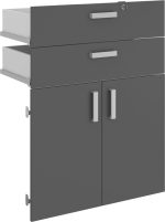 Πόρτες βιβλιοθήκης Svenson με συρτάρια - Image 3