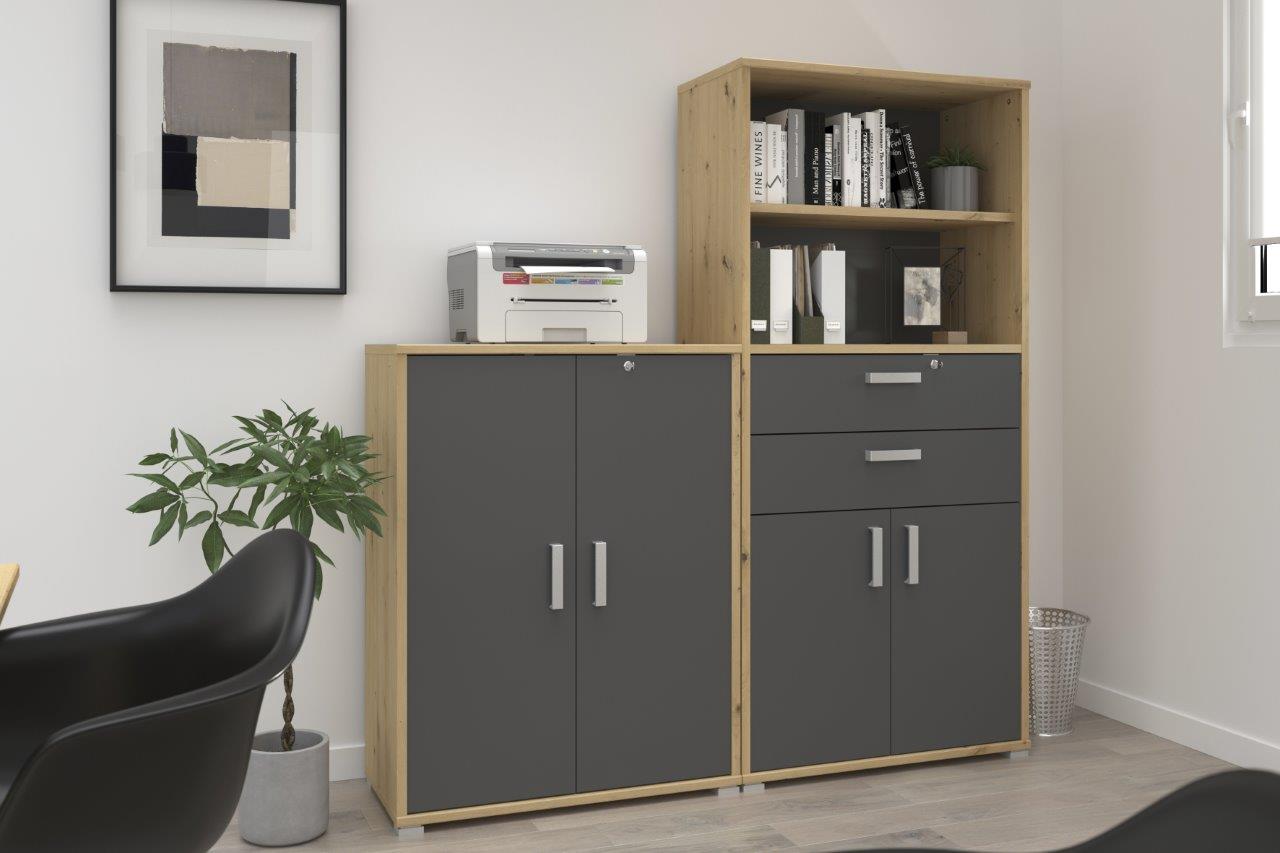 Πόρτες βιβλιοθήκης Svenson με συρτάρια - Image 4