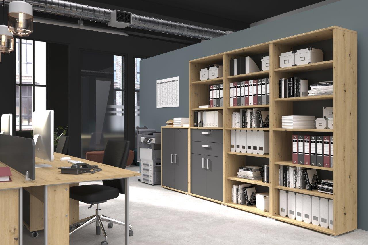 Πόρτες βιβλιοθήκης Svenson με συρτάρια - Image 5