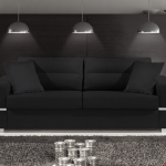 Καναπές Φένια Διθέσιος-145φ 90β εκ.-Μαύρο