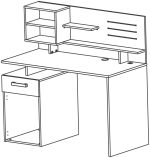 Γραφείο Felicia -Δρυς-Μαύρο - Image 2