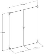 Σετ 2 Γυάλινες πόρτες βιβλιοθήκης Mayer - Image 3