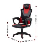 Καρέκλα Gaming Raptor Ace-Kokkino - Image 3