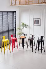 Σκαμπό μπαρ Lirex με πλάτη-Antike - Image 3