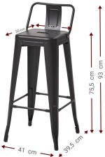 Σκαμπό μπαρ Lirex με πλάτη-Antike - Image 4