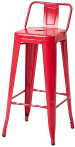 Σκαμπό μπαρ Lirex με πλάτη-Kokkino