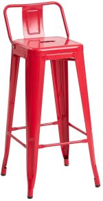 Σκαμπό μπαρ Lirex με πλάτη-Kokkino - Image 2