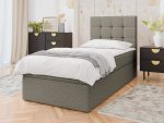 Επενδυμένο Κρεβάτι Luanda Single-Γκρεζ-80x200 - Image 2