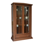 Κλασική Βιτρίνα Ξύλινη με Γυάλινες Πόρτες